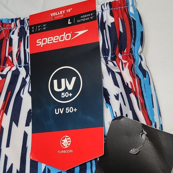 Speedo red white blue board volley shorts - Picture 2 of 16